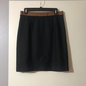 Loft dark gray lined wool skirt size 6